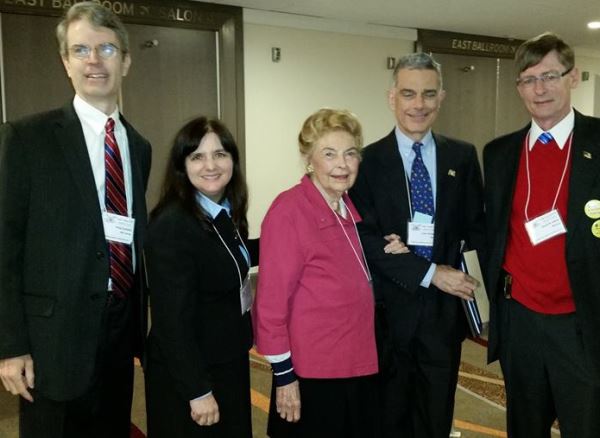 This photo was taken at the Eagle Forum Council meeting over the weekend.  Pictured are (L to R):  Andy Schlafly, me, Phyllis Schlafly, John Schlafly and David Usher.